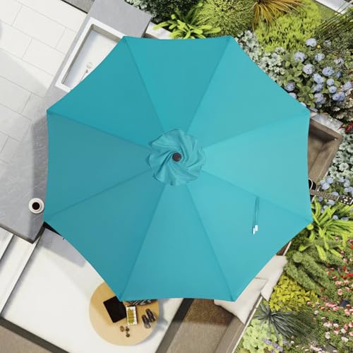 Image of MASTERCANOPY Patio Umbrella 9 ft Replacement Canopy for 8 Ribs-Turquoise Canopy Only