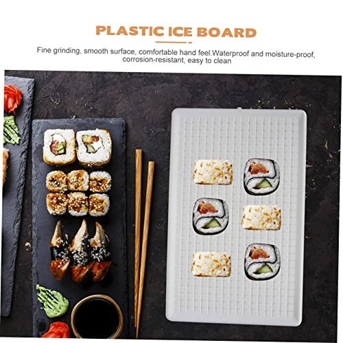 Plato para servir sashimi redondo plástico blanco miniatura 4