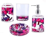 Locco Decor 4 Piece Acrylic Liquid 3D Floating Motion Bathroom Vanity Accessory Set