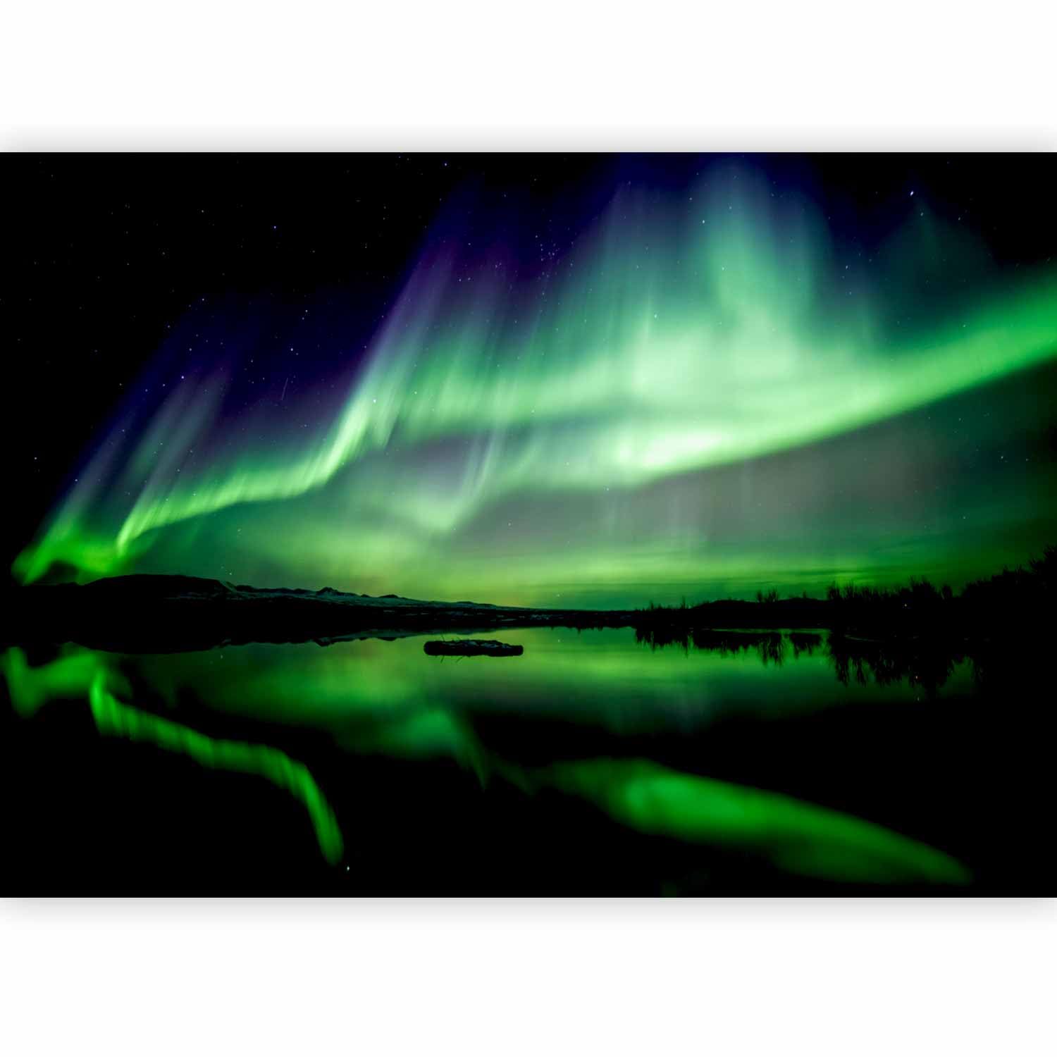 artgeist Wall Mural Aurora Borealis 77x55 in - Peel and Stick Self-Adhesive Wallpaper Removable Large Sticker Foil Wall Decor Print Picture Image Design Night Iceland c-B-0313-a-c