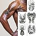 Temporary Tattoo for Men - 7sheets Body Stickers Arm Shoulder Chest Angel Wings Cross Warrior inkbox tattoo