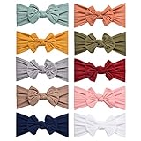 Niceye Baby Headbands Nylon Headband with Handmade Stretchy Bows for Infant Babies Toddlers Girls- Pack of 10