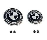 2pcs Replacement for Hood and Trunk Emblems 82mm+74mm with 4 Grommets for All Models X3 X5 X6 3 4 5 6 7 8 Series 325i 328i E46 E30 E36 E34 E38 E39 E60 E65 E90(Black/White)