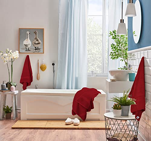Utopia Towels 8 Piece Premium Towel Set, 2 Bath, 2 Hand, and 4 Wash Cloths, 600 GSM 100% Ring Spun Cotton, Highly Absorbent Towels for Bathroom, Gym, Hotel, and Spa, Red