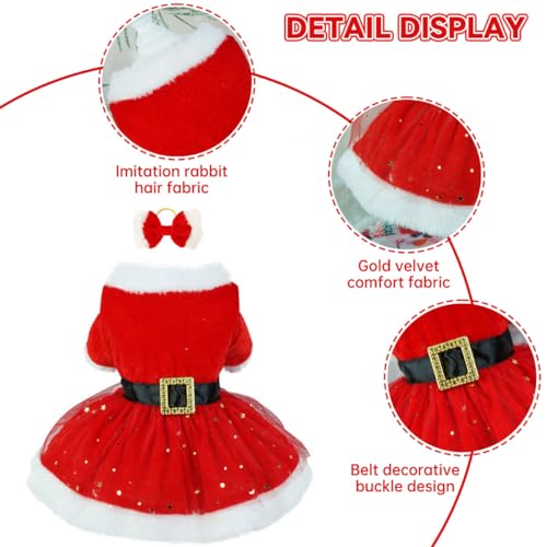 Disfraz de Navidad para perro talla L color rojo miniatura 4