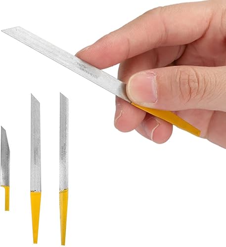 Miniatura 6 de EVTSCAN 3 piezas de metal grabador de joyería Graver borde oblicuo tallado herramienta accesorios, joyería grabado corte bits