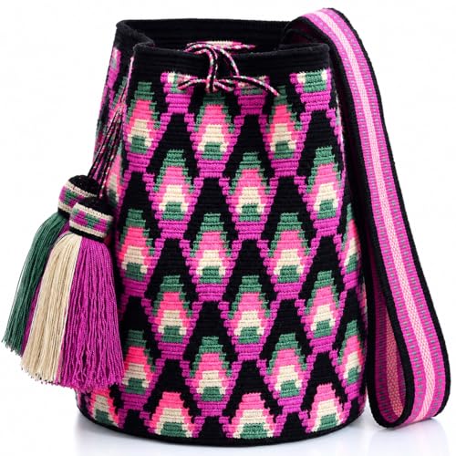 Image of WYOU Designer Collection Wayuu Hand-Crochet Woven Bag - Boho Crossbody, Colorful Purses for Women