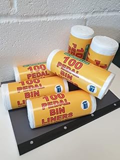 1x100 PCS Bin liners, Pedal Bin Bags, Small Size 40x40x30 CM, Fit for light office and home waste, total 100 bags in 01 Roll, 12L capacity (100 BIn Liners)