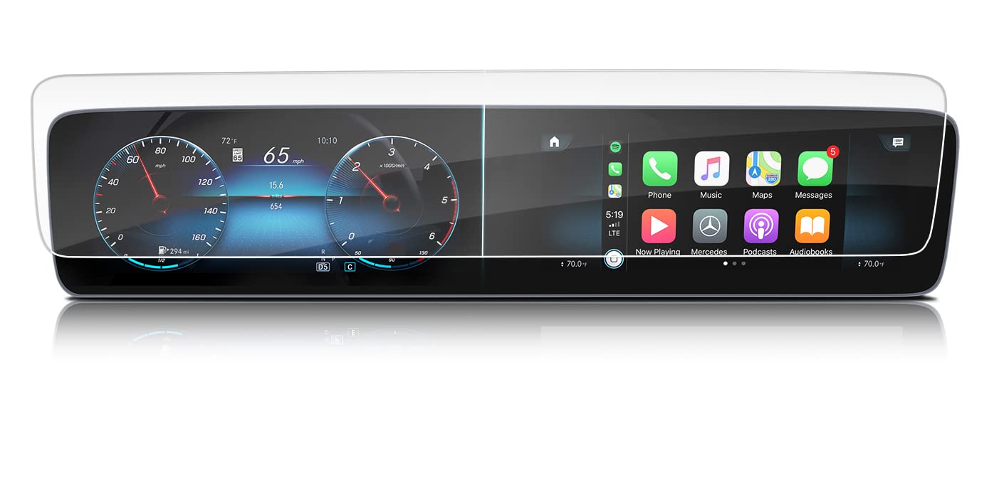 Tempered Glass Screen Protector Compatible with Mercedes CLA EQB GLA GLB Class 2022-2024,9H Hardness Shock Resistant,Mbux Dual 10.25-in Touchscreen