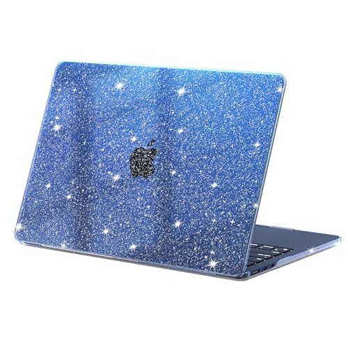 eleger Cover brillantini compatibile con MacBook Air 13 pollici M5 M4 M3 M2 [Colore coordinato con il Mac], modello 2026 2025 2024 2022, Custodia rigida in plastica per MacBook Air 13,6', Mezzanotte