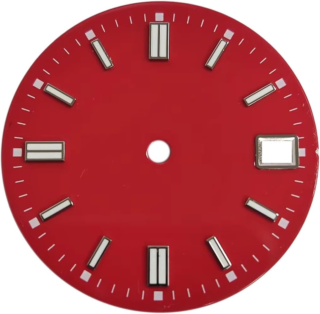 TMI NH36A Seikoによる日付の日付（3時の冠の位置）による動き – DIYWATCH Club 1個 28.5mm 時計文字盤 日付表示窓 滅菌時計フェイス シングルカレンダー C3 グリーン 発光 NH34 NH35 NH36