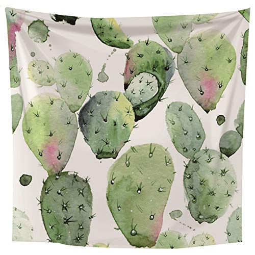 Tapiz de pared lavable de 210x140 cm en poliester resistente con diseño de cactus 6