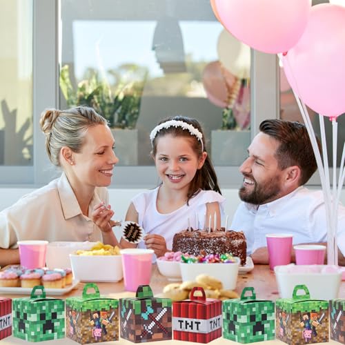 Image of 24 Pcs Cute Treat Boxes, Festival Celebrations Small Gift Boxes, Game Themed Dessert Boxes, Pixel Party Supplies for Birthday