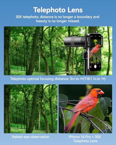 APEXEL High Power 30X HD Telephoto Lens for iPhone