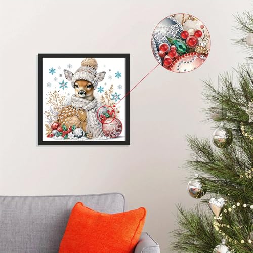 Image of Tontut Diamond Painting Kit for Adult Beginners, Snowflake Animals 5D Special Diamond DIY Crystal Rhinestone Crafts for Home Wall Decoration