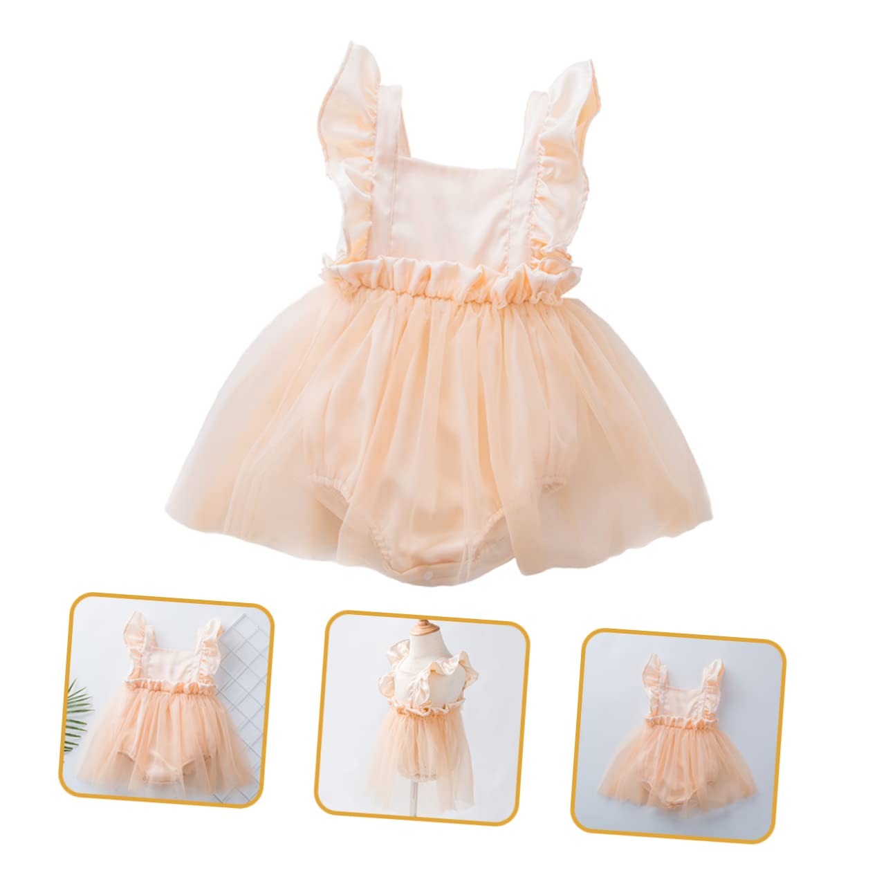 Toyvian 5 szt. sukienka śpioszki z latającymi rękawami, odzież dla niemowląt, sukienka dla dziewczynek, koreańska sukienka, strój niemowlęcy, styl zachodni, dla noworodków, bawełna, spódniczka