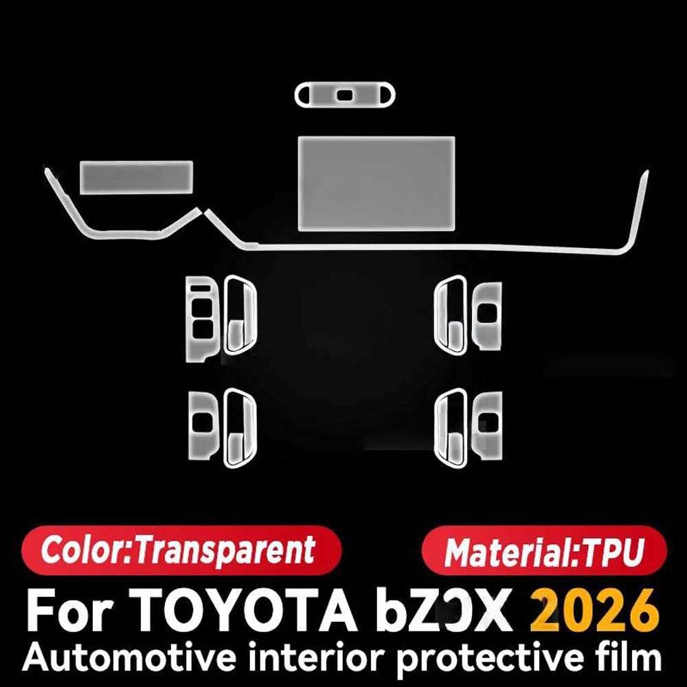 Pellicola Protettiva Trasparente in TPU AntiGraffio per Interni Auto, per Toyota BZ3X 2026.