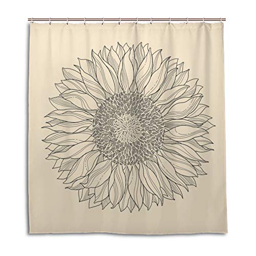 Rideau de douche imperméable fleurs en polyester 180x180cm - 5