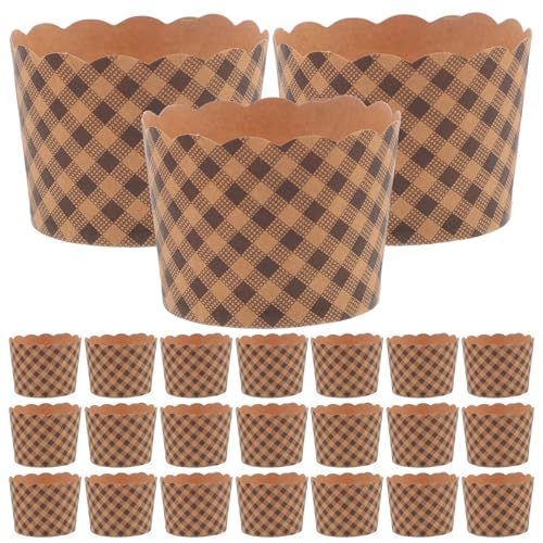 Hemobllo 50 Moldes de Papel Kraft para Cupcakes Pequeños Soportes Decorativos para Magdalenas Envoltorios Resistentes para Repostería Pack de 50 Unidades para Horno y Fiestas