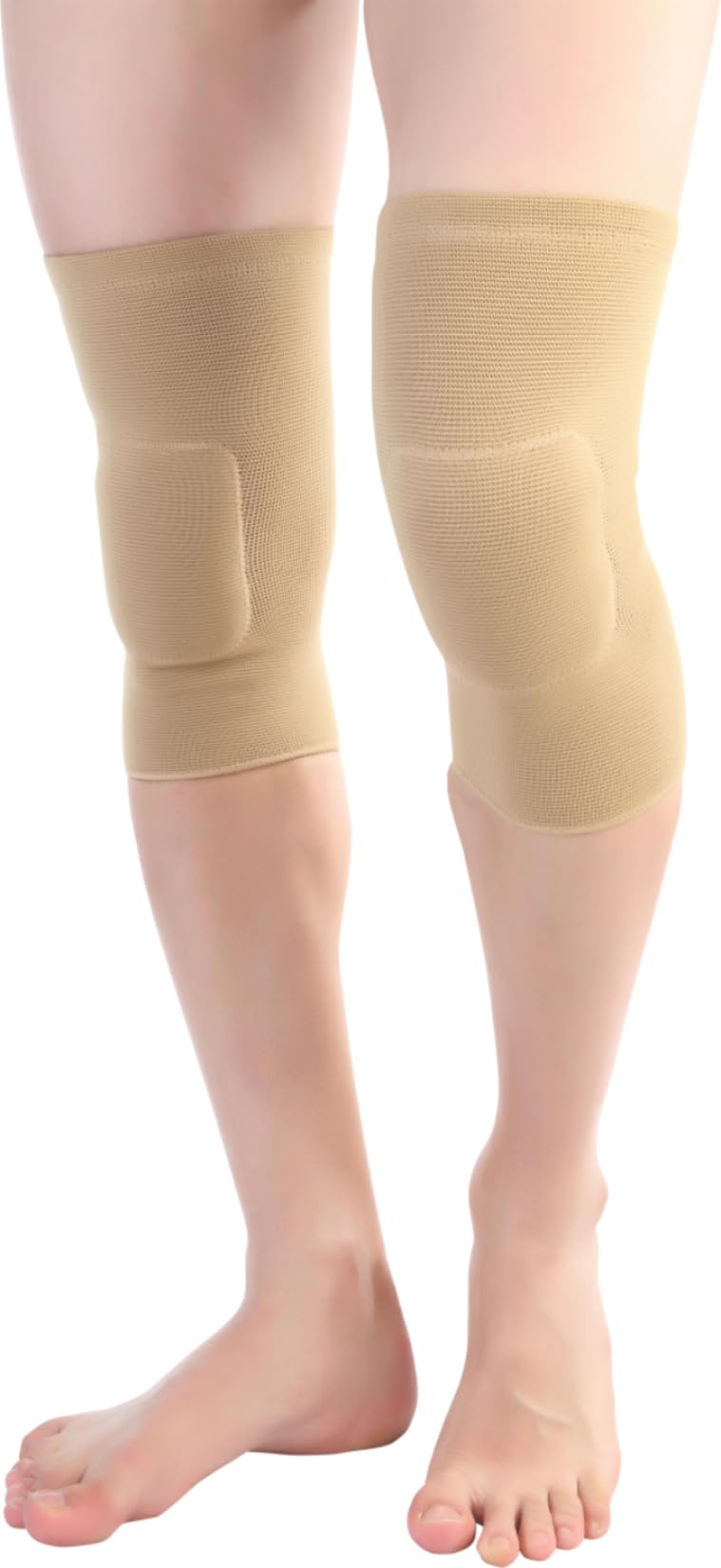 Flamingo Gel Cushion Knee Cap for Prayers | Knee Support Brace for Arthritis, Pain Relief, Sports | Knee Cap for Men and Women (Pair) | Beige | Medium (B0CW3GC893) Amazon Price History, Amazon Price Tracker