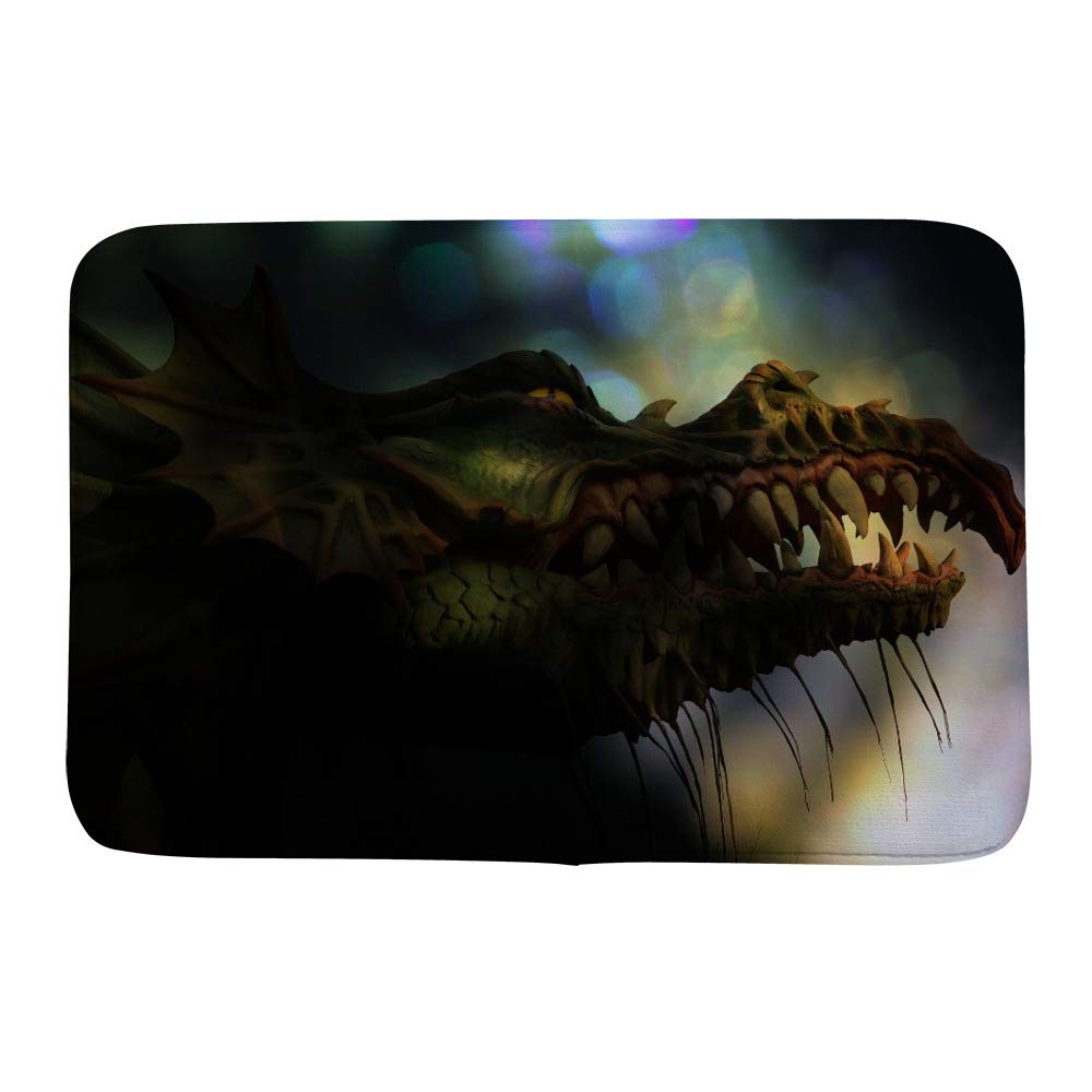 Tapis de bain antidérapant dragon Ruchen en velours corail haut de gamme