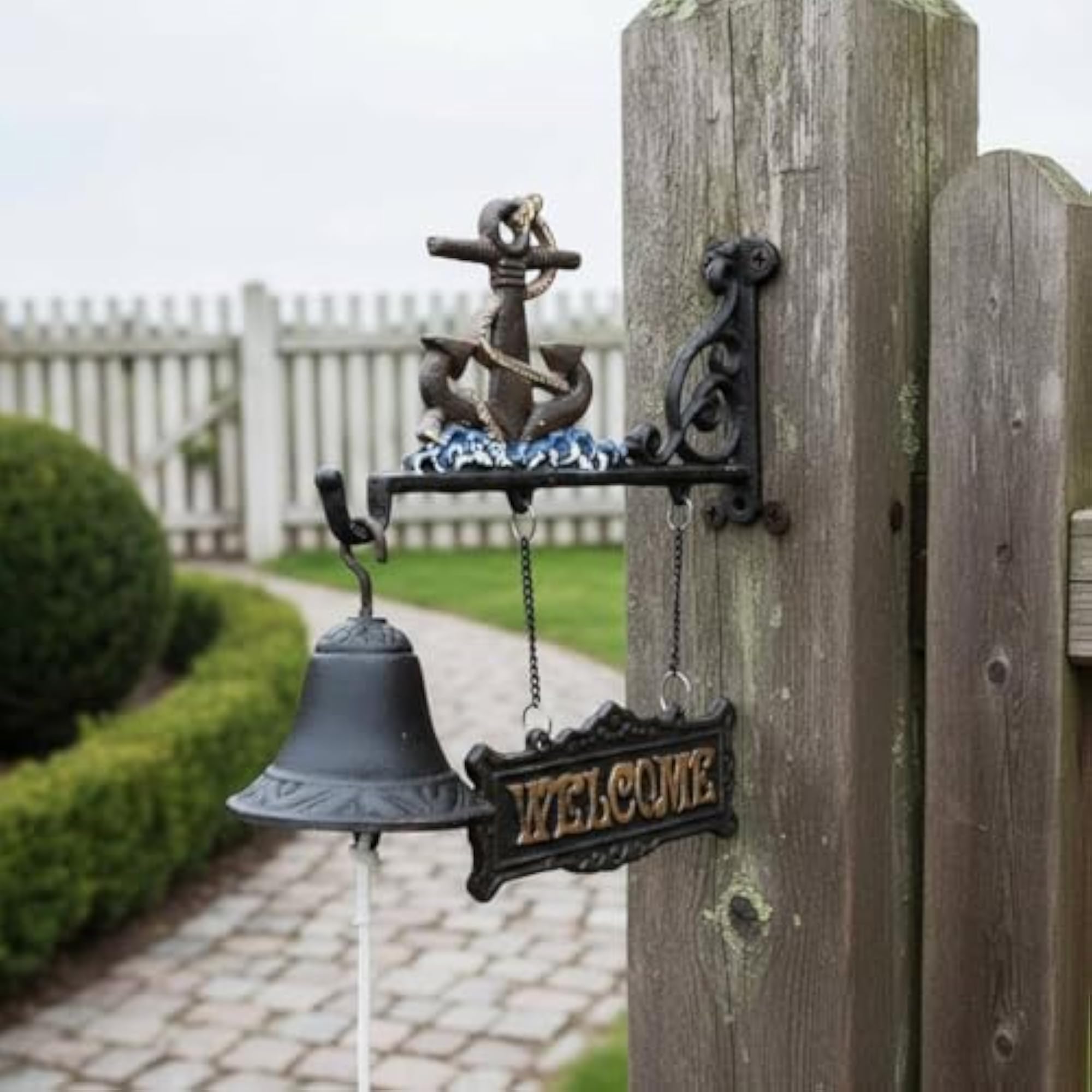Decorative Cast Iron Chicken Bell, Wall Mounted