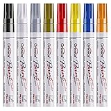 Paint Marker Pens - 8 Pack Assorted Color Permanent Oil Based Paint Markers, Waterproof, Quick Dry,...