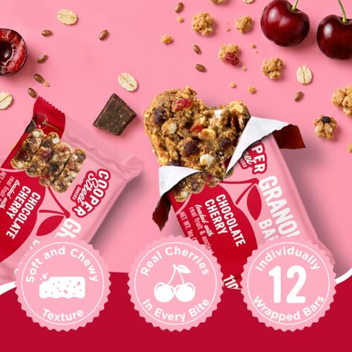 Cooper Street Granola Bakes - Chewy Breakfast Granola Bars with Chia, Flax, Buckwheat and Oats - Chocolate Cherry Individually Wrapped Nut & Dairy Free On-The-Go or School Snacks - 12 Bars, 1oz each - image 3