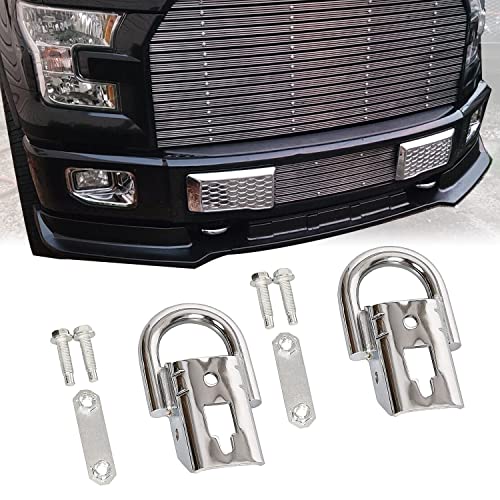 ECOTRIC Pair Chrome Tow Hooks Compatible with 2009-2019 Ford F150
