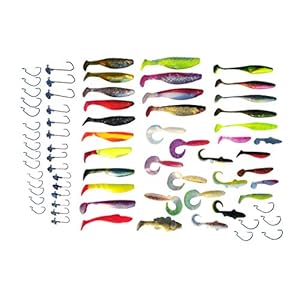 SANDAFISHING Hecht snoekbaars forel aas – box rubberen vis set 7 cm 9 cm 11 cm 13 cm roofvis kopyto rubber aas hengel accessoires jigkop haak kunstaas Twister cadeau voor vissers