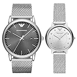 [エンポリオアルマーニ]EMPORIO ARMANI ペアウォッチ 収納BOX メンズ レディース シルバー メッシューベルト AR11069AR11128 腕時計 [並行輸入品]