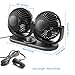 12V Car Fans Cooling Air Fan Powerful Dashboard Electric Dual Car Fan Cigarette Lighter Low Noise 360 Degree Rotatable for Truck Vehicle Boat Van SUV RV