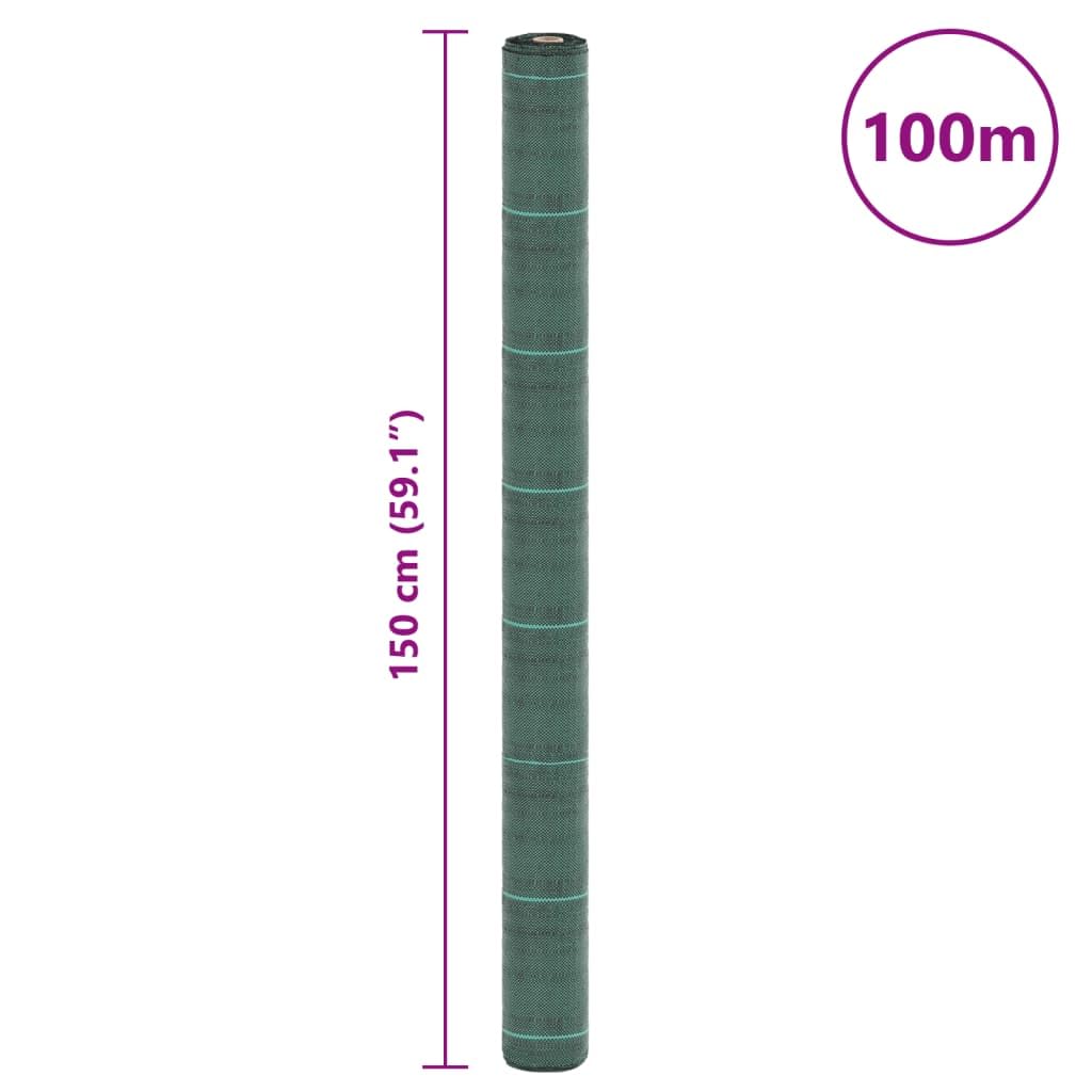 Unkrautvlies Grün 1,5x100 m PP Gartenvlies wasserdurchlässig für Hochbeet und Garten, Unkrautbekämpfungsfolie mit langlebigem Material zur Pflanzenpflege und Unkrautkontrolle