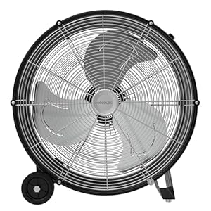 Cecotec Industrieller Bodenventilator Proindustry 2000. 120 W, Durchmesser 50 cm, 3 Geschwindigkeiten, Aluminiumflügel, Luftstrom 5404, 2 m³/h, Transportables Design, Schutzgitter, Einfache Handhabung