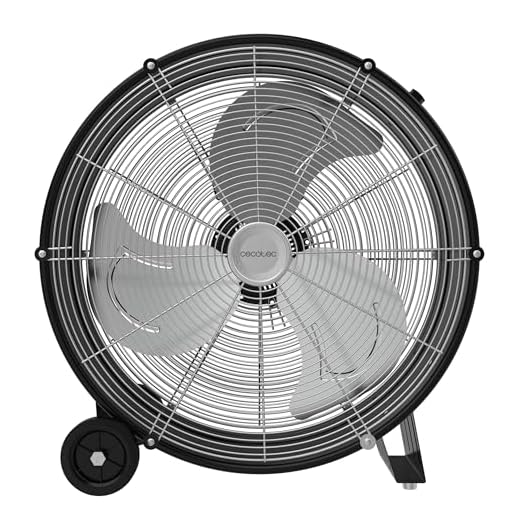 Cecotec Ventilador de Suelo Industrial Proindustry 2000. 120W, Diámetro 50cm, 3 Velocidades, Aspas de Aluminio, Flujo de Aire 5404,2m³/h, Diseño Transportable, Rejilla de Protección, Fácil Manejo