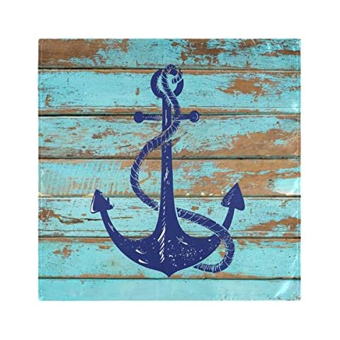 Kcldeci Vintage Nautical Anchor Cloth Napkins Set Cover
