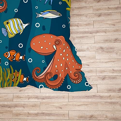 Linge de lit King Size polyester toutes saisons avec housse de couette sous-marin - 6
