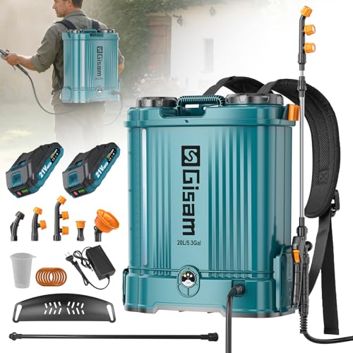 20L Pulverisateur Electrique, Pulvérisateur de Jardin 120 PSI avec 2 * 2.0Ah, 5 Buses, Perche Télescopique pour L'arrosage, La pulvérisation de Pesticides...
