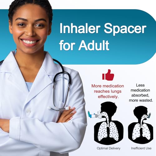 Image of Inhaler Spacer for Adults, Nessi OTC Spacer, Spacer for Inhaler with Silicone Mask, Anti-Static Chamber & Exhalation Valve, Easy to Use & Clean