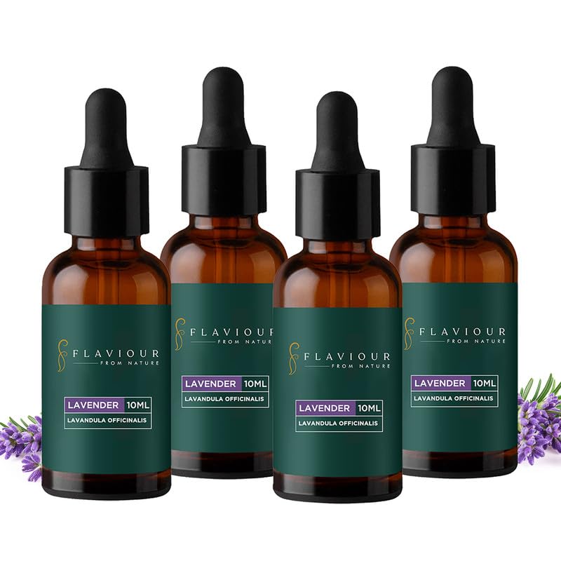 Flaviour Lavender Essential Oil: 100% Pure & Natural | Healthy Hair & Growth, Skin, Hair Fall Control and Relaxing Sleep | Aromatherapy | 10 ml (Pack of 4) | Lavandula Angustifolia (B0CT3DPWPT) Amazon Price History, Amazon Price Tracker
