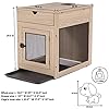 Ylovecl-Wooden-Dog-Crate-with-Storage-Drawer-with-Tray-Support-WiredWireless-Charging-Dog-Crate-Furniture-for-Small-Dog-Kennel-Indoor-Dog-Crate-End-Table-with-Drawer-Dog-Crate-Nightstand Dog Crate End Table with Drawer