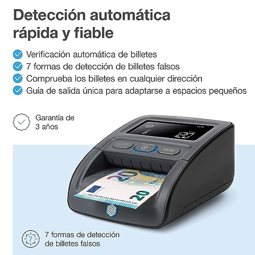 Safescan 155-S Automatic Counterfeit Banknote Detector Checks Banknotes in Four Positions with 100% Accuracy for Multiple Currencies, 112-0668