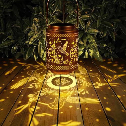 image for Tepaken Hummingbird Solar Lanterns Garden Decor Birthday Gifts for Wom