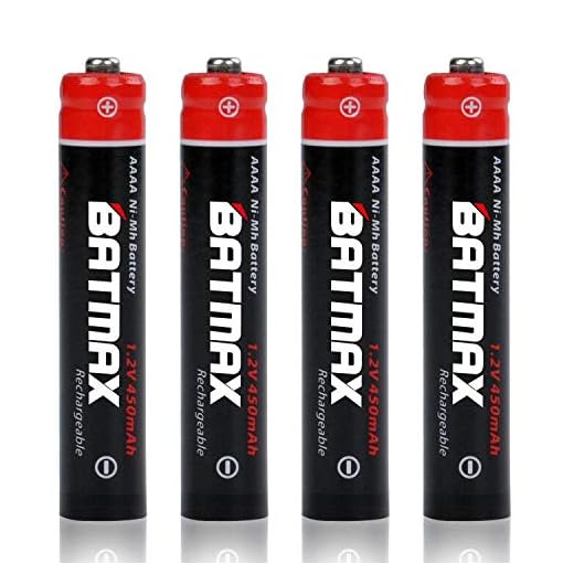 Batmax 4 unids 450 mAh AAAA batería recargable Ni-MH precargado de larga duración para Microsoft Surface Pen Stylus/Venue Pro Wacom Stylus
