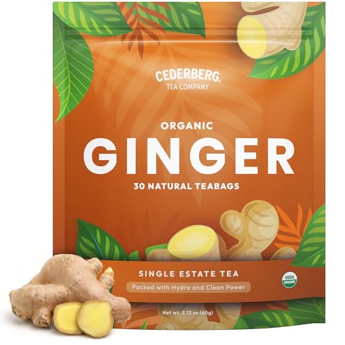 Image of Cederberg Tea Company Organic Ginger Tea - 30 Tea Bags | Organic Herbal Tea From Single Origin | Eco-Friendly Tea Bags | Non-GMO Caffeine Free Tea With Zero Sugar