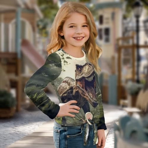 Cute Shirts for Girls 5-12 Long Sleeve Tops Crew Neck Tie Front Shirts Fall Clothes2