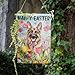 Happy Easter Garden Flag 12x18 Inch, German Shepherd Holiday Cute Dog Outside Vertical Banner Lawn Flag Double Sided for Home Spring Seasonal Outdoor Front Yard Decoration