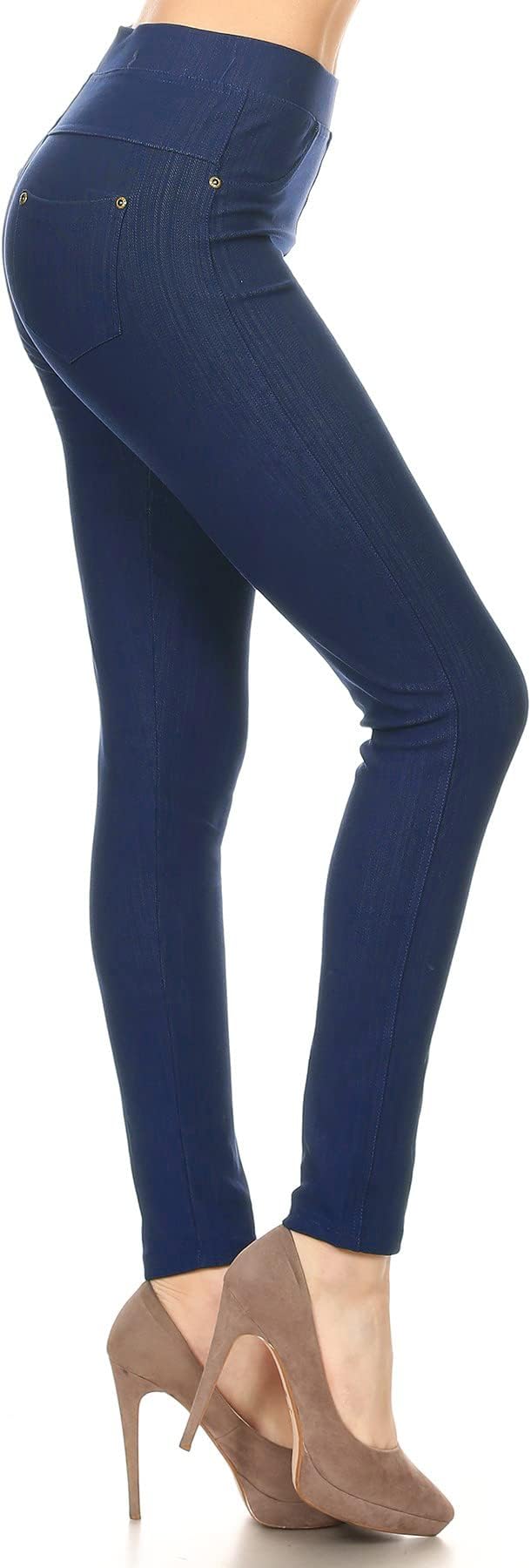 Leggings Depot womens Solid Leggings With 3 Inch Waistband Leggings