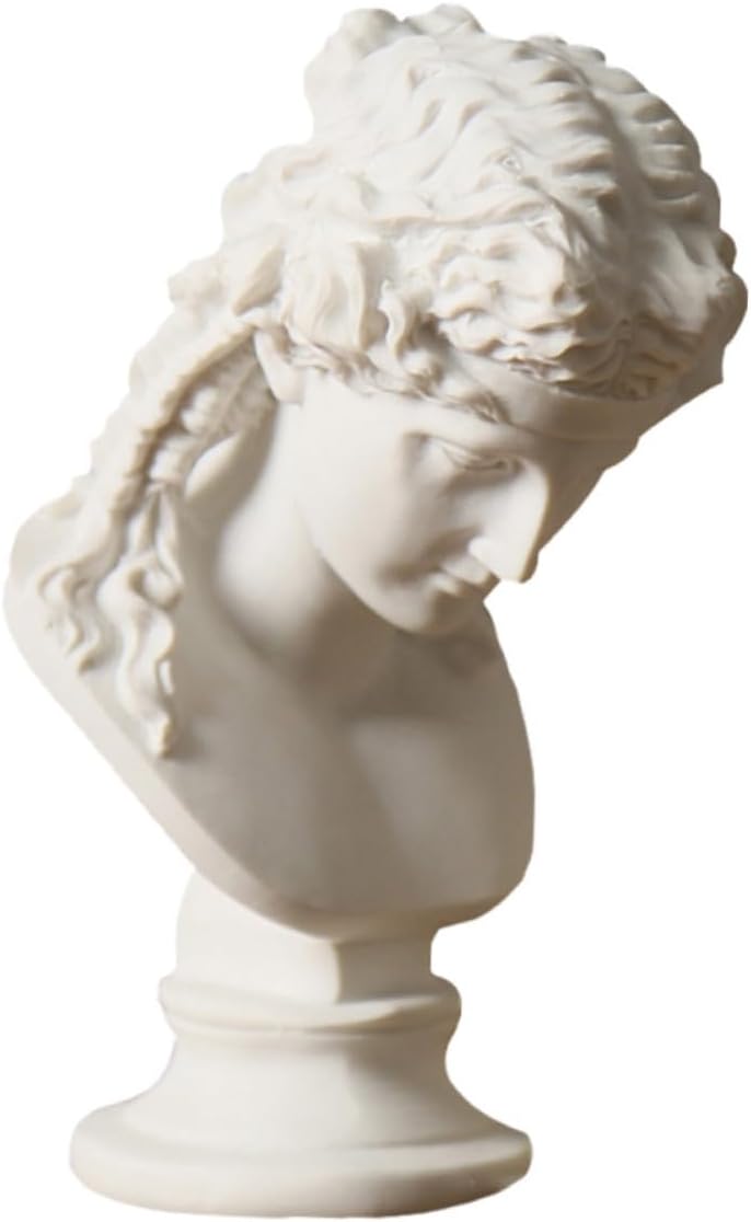 Garneck 1pc Ornaments David Sculpture Gypsum Portraits Roman Bust Statue Statue Head Statue Figurines Vintage Decor Bust Sculpture White Plaster Resin