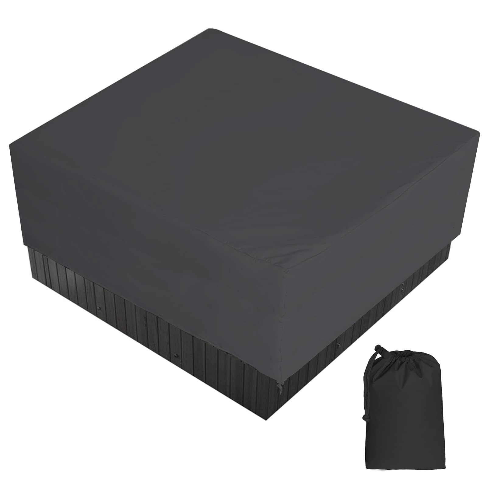 BaCover Hot Tub Cover, Thermal Insulation Outdoor Spa Bath Pool Cover Protector Waterproof Hot Tub Covers Anti-UV Dust-proof with a Storage Bag 7 Sizes Choose,Black,220x220x90cm